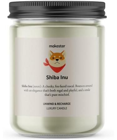 Shiba Inu Candle - 220g Soy Wax with Vanilla Jasmine & Almond - Dog Gift by Makester - Buy Online on SooperMarket.com