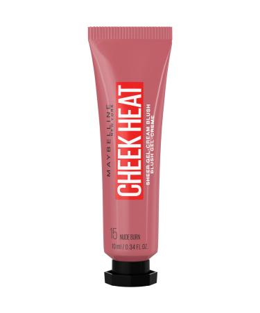 Maybelline Cheek Heat Blush Rouge gel formula water-based color pigments glossy glossy finish 15 nude burn 10 ml (1 Pack) 15 nude burn 1 piece (1 Pack)