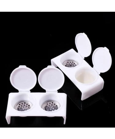FOMIYES Double Cup Plastics Nail Art Cup Bowl Soaking Dish Dappen Dish with Lids for Mixing Acrylic Powder Liquid for Nail Art Manicures Tools - Buy Online on SooperMarket.com