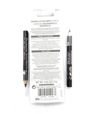 NYC Brow and Liner Pencil Set - Dark Brown (1 Pair) | Enhance Your Brow and Eye Makeup - Buy Online on SooperMarket.com