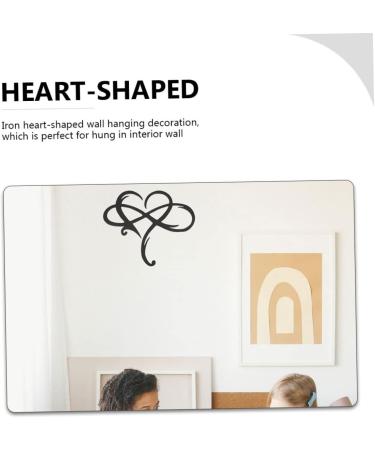 Cabilock 1pc Iron Pendant Plaque Heart Wall Decor Rustic Home Decor Room Loving Heart Shaped Pendant Black 40.00X33.00X0.20CM - Buy Online on SooperMarket.com