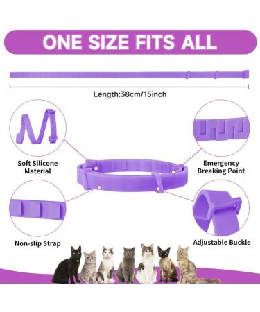 Woyamay Calming Collar for Cats Luminous Safety Glow Adjustable Calming Cat Collar for Anxiety Relief Natural Cat Calming Pheromone Collar with 60 Days for Kitten Medium Large Cats 2 Pack Purple Purple-2 Pack - Buy Online on SooperMarket.com