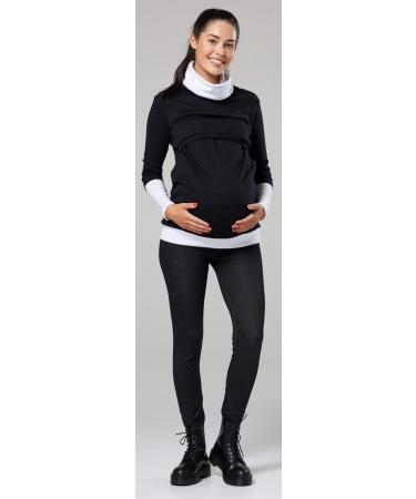 HAPPY MAMA Women's Maternity Nursing Jumper Sweatshirt 348 - Size 10-12, Black & White - Buy Online on SooperMarket.com