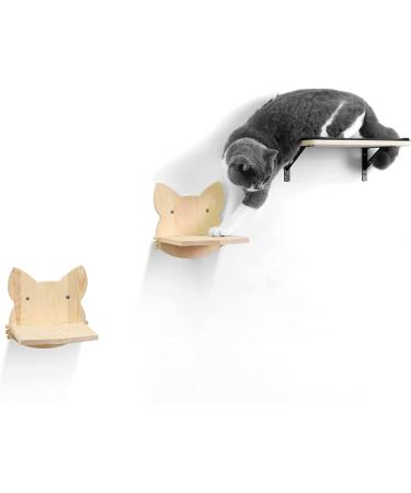 Wall Mounted Cat Hammock Shelf with Solid Rubber Wood Steps - Hanging Perches for Sleeping, Playing, and Climbing - Buy Online on SooperMarket.com