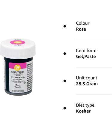 Wilton Rose Gel Icing Colour 28.3g - Vibrant and Long-Lasting Shade - Buy Online on SooperMarket.com