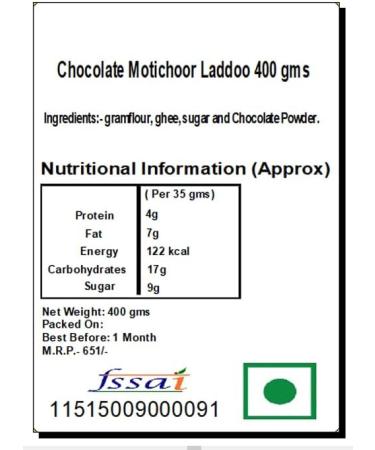Jaiccha Ghasitaram Sweets-Chocolate Motichoor Laddoo 400 GMS |Gift for Diwali Holi Rakhi Valentine Christmas Birthday Anniversary Her Him| - Buy Online on SooperMarket.com