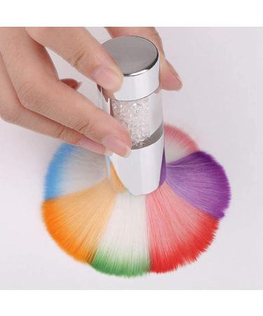 Colorful Acrylic Nail Brush Cleaner - Dust Removal Tool for Nail Art - Silver Makeup Brush - Buy Online on SooperMarket.com