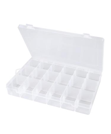 Sjqecyfv Tackle Box Organizer 18 Grids Plastic Craft Box Organizer Bead Organizer Clear Fishing Box with Dividers, 1 Pack 18 Grids,1 Pack