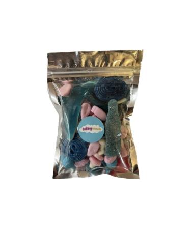 Blue & Pink Retro Sweets Gift Bag Assorted Sweet Pick N Mix Candy Pouch 200g Great Birthday Gift Baby Shower Easter Present