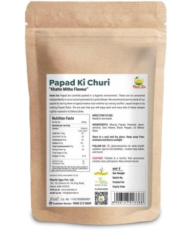 Dawn Lee Papadums Indian- Papad Churi- Khata Meetha Flavor - Papad Crackers - Appalam indian - Crunchy Kids Friendly Snacks- No Refined Sugar- Traditional Snack - Homemade - Chana Papad- 50 Gram - Buy Online on SooperMarket.com