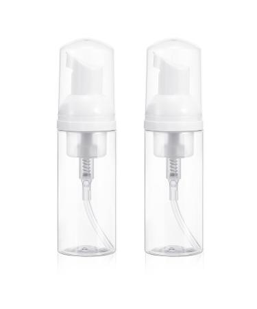 Beaupretty 2pcs Foam Dispenser Bottle Plastic Refillable Empty Mini Foaming Soap Shampoo Dispenser Pump Bottles for Travel 50ml (White)