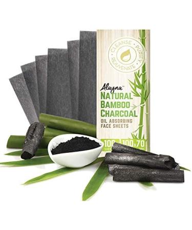 Natural Bamboo Charcoal Oil Blotting Sheets - Oil Absorbing Tissues for Oily Skin - Beauty Blotters for Excess Shine - Organic Blot Papers - Facial Skin Care - 3 Pack - Buy Online on SooperMarket.com