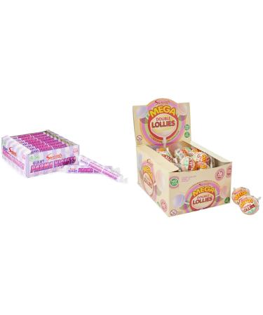 Swizzels Giant Parma Violets 24 Rolls (24 x 40 g) & Mega Double Lollies (36 Pieces) 1 + Mega Double Lollies (36 Pieces)