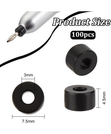OLYCRAFT 100Pcs Black Nail Drill Bits Caps - 3mm Dust Proof Protector for Electric Nail Files - Nail Art Tools Dust Cover - 7.5x4.5mm Plastic Caps - Buy Online on SooperMarket.com