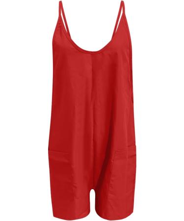 WILLBEST Women Dungarees Casual Loose Jumpsuit Long Sleeve Strap Oversized Bib Overalls Dressy Harem Wide Leg Long Pant Jumper 1753-oyvsw-3-red M - Buy Online on SooperMarket.com