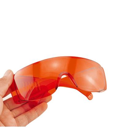 vinmax Red Goggle Glasses Lab Eye Protection Safety Glasses Tansparent Dental Protective Eye Curing Light Whitening 1pc