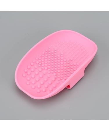 KOMUNJ Silicone Brush Cleaner Silicone Cosmetic Brush Cleaning Mat for Home Travel Easy to Clean Suitable for Dry Cosmetics Pink - Buy Online on SooperMarket.com