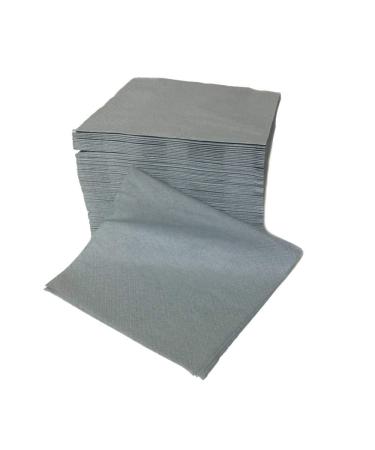 Sellaviva Cocktail napkiette gray - 1/4 fold 24x24 2 -layer - pulp disposable napkin - color: silver gray anthracite plain colors - coasters for drinks or for BBQ party party - 100 pieces