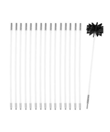 Chimney Flue Cleaning Rod Sweep Sweeping Brush Set Dry Duct Clean Kit Lint Remover Brush Head + Rods/Usel Chimney Sweep kit (Color : 18 Rods Size : 610mm)