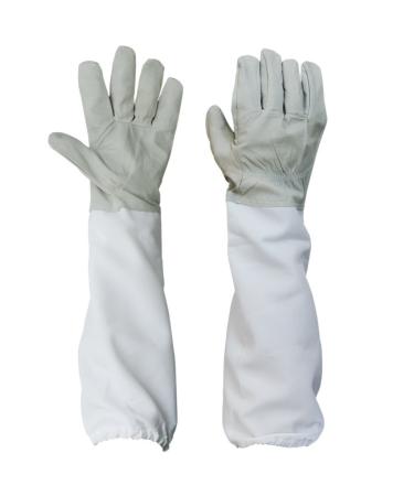 BESTOPE Beekeeping Protective Gloves with Vented Long Sleeves 4.33" Width--Grey 1 Pair
