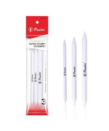 Pasler Artist Blending Paper Stumps and Tortillion Art Blenders - Pencil, Charcoal, Graphite, Colored Pencils, Pack of 3 - (125mm, 135mm, 150mm)