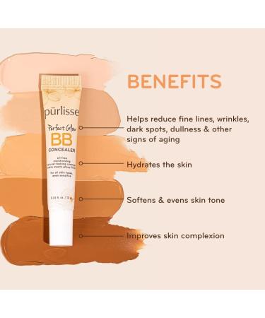 Purlisse BB Concealer - Oil-Free Moisturizing BB Cream for All Skin Types - Smooths Blemishes - 0.34 Ounce (Light) - Buy Online on SooperMarket.com