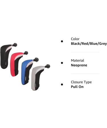 Sword & Shield Sports Golf Hybrid Club Head Covers Set of 4 | Interchangeable No. Tag UT Cover | Black/Red/Blue/Grey - Buy Online on SooperMarket.com