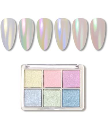 Chrome Nail Powder Shiny Nail Glitter Powder Nail Art Pigment Powder Set for DIY Nail Decor 6 Colors - Buy Online on SooperMarket.com
