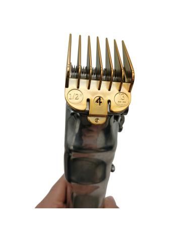 Gold Color Coded Professional Hair Clipper Guards Guides #3170-400 - 1/8 to 1 - Fits Most W Clippers - Buy Online on SooperMarket.com