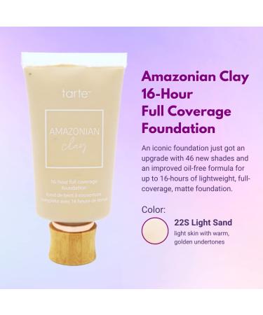 Tarte Amazonian Clay 16-Hour Full Coverage Foundation in Light Sand - Buy Online on SooperMarket.com