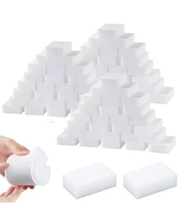 Sponges for Cleaning 100Pcs Eraser Sponges for Cleaning Cuttable Foam Sponge Cleaning Sponges Thick and Long Lasting White Sponges Multi-Functional Eraser Sponges