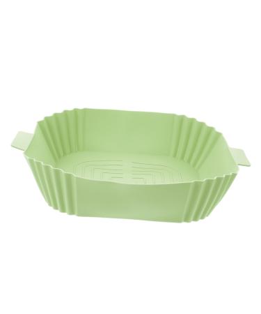 Cabilock Air Fryer Pan Air Fryer Silicone Liner Non-Stick Silicone Pot Reusable Square Cooking Pot Green 24X19.5X5CM