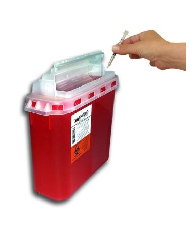 2-Pack 5.4 Qt Style Sharps Disposal Container with Touch-Free Rotating Lid - Buy Online on SooperMarket.com