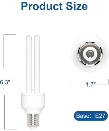 E27 15W U Type Bug Zapper Replacement Bulb (2 Pack) - Compatible with HOMESUIT, Yluces, POWIFY, Keuomy, YISSVIC & Other Models - Buy Online on SooperMarket.com