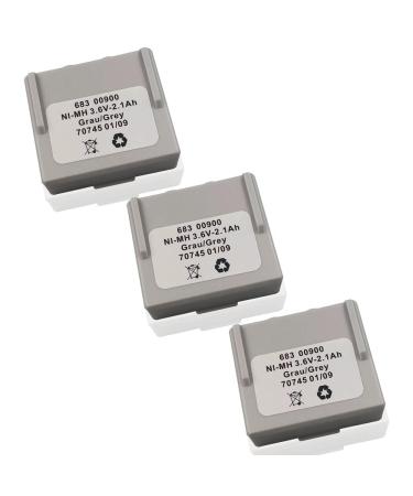 (Pack of 3) 3.6V 68300900 2100mAh Rechargeable Ni-MH Battery for Crane Remote Control Battery 68300900