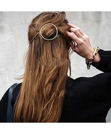 Aeyistry Minimalist Dainty Hair Clips for Women Hollow Geometric for Women and Girls on any Occasion(2 Pcs 1 Gold & 1 Silver)
