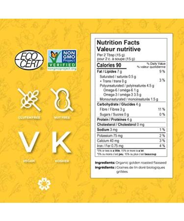CanMar Organic Milled Golden Roasted Flaxseed (42 oz/1.2 kg) | Great Toasted Taste & Aroma | Gluten-Free  Nut-Free/Omega-3 ALA/Fibre/Plant-Based Protein - Buy Online on SooperMarket.com