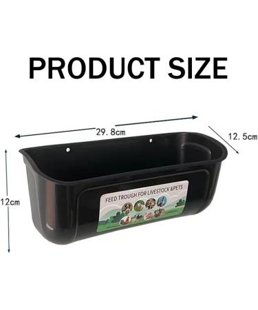 GIISH 2 Pack Chicken Goat Hanging Fence Feeder Black ABS for Deer Duck Dog and Piglets Goose Waterer Trough - Buy Online on SooperMarket.com