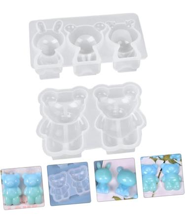 MAGICLULU Silicone Animals 2pcs Coaster Bear Mold Dessert Cake Adorable Pendants Crystal Baking Resin Earring DIY Cartoon Doll 11.5X6.3X2.4CM White - Buy Online on SooperMarket.com