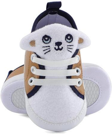 LACOFIA Baby Boys Anti-Slip Soft Sole Sneakers | 3D Animal First Walking Shoes 9-12 Months Khaki - Buy Online on SooperMarket.com