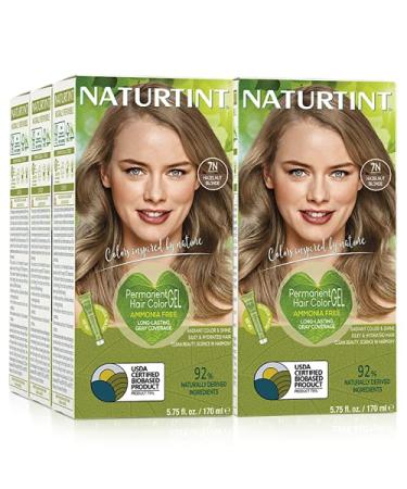 Naturtint Permanent Hair Color 7N Hazelnut Blonde (Pack of 6) Ammonia Free Vegan Cruelty Free up to 100% Gray Coverage Long Lasting Results 1 Count (Pack of 6) Hazelnut Blonde