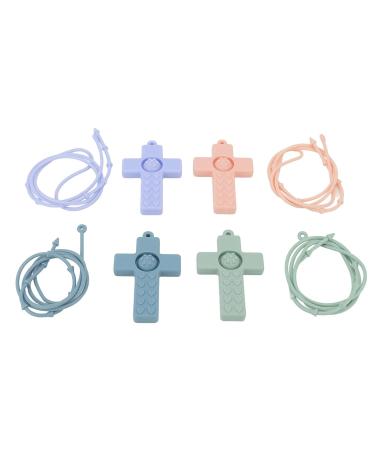 4 PCS Baby Teething Ring - Odorless Silicone Teething Relief Chew Toy for Toddlers with Neck Strap - Colorful and Safe - Buy Online on SooperMarket.com