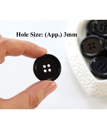 50PCS GANSSIA 1 Inch Black Resin Sewing Buttons for DIY Craft Decoration - Buy Online on SooperMarket.com