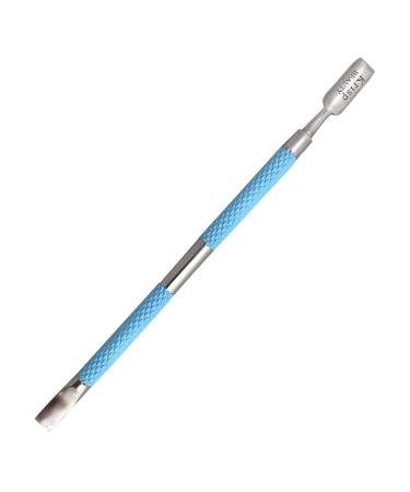 Cuticle Pusher Dual Sided - Sharp Edge Spoon Shaped Double Ended Cuticle Pusher Remover Cleaner Surgical Medical Grade Stainless Steel Manicure Pedicure Nail Art Care Tool Set (Blue) By Krisp Beauty