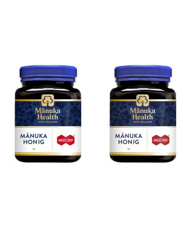 Manuka Health - Manuka Honey MGO 250 + 1kg - 100% PUR from New Zealand & Manuka Health - Manuka Honig MGO 100 + |100% pure from New Zealand with certified methylglyoxal content |1000g (1 -pack) 1000 g (1 -pack) bundle with Manuka honey 1000g
