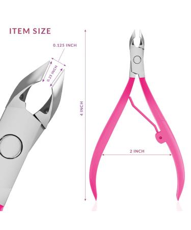 Andlane Cuticle Trimmer and Pusher - Professional Stainless Steel Nippers - Manicure/Pedicure Tool (Pink) - Buy Online on SooperMarket.com