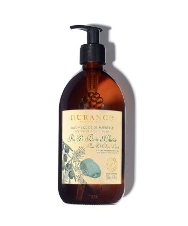 Durance Pine & Olive Wood Marseille Liquid Soap 500ml Paraben-Free Hand & Body Wash With Olive Oil & Red Rice Extract Vegan Friendly Shower Gel