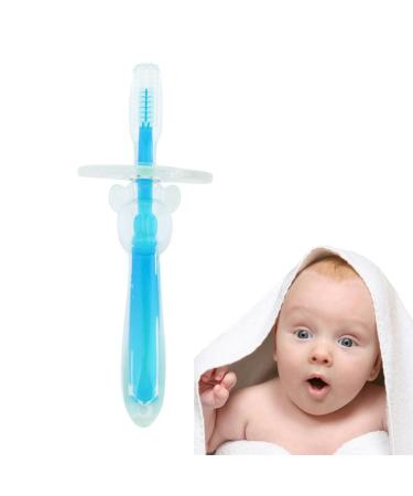 Silicone Bebe Brosse a Dents Brosse De Nettoyage de Dents Enfants Bleu