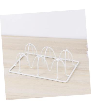 Mikikit 2pcs Refrigerator Egg Holder Egg Tray for Refrigerator Ornament Container Metal Iron Egg Stackable Whitex2pcs 12*8CMx2pcs - Buy Online on SooperMarket.com