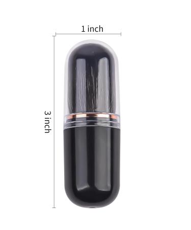 Retractable Kabuki Brush - Cute Capsule Travel Makeup Brush for Liquid Foundation & Powder - Perfect for Contour & Blush - Black - Buy Online on SooperMarket.com